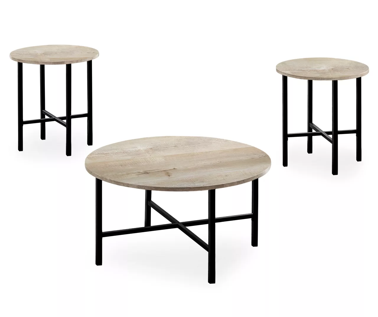 Monarch Round 3-Piece Occasional Table Set 3 Monarch Round 3-Piece Occasional Table Set