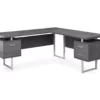 Monarch Metal 3-Drawer L-Shaped Computer Desk 2 Monarch Metal 3-Drawer L-Shaped Computer Desk -FurniHub Store 810542428 2