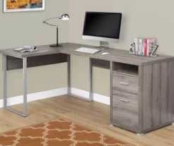 Monarch Metal 2-Drawer L-Shaped Computer Desk -FurniHub Store 810542429 1