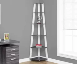 Monarch 5-Shelf Etagere Corner Bookcase -FurniHub Store 810542443 1