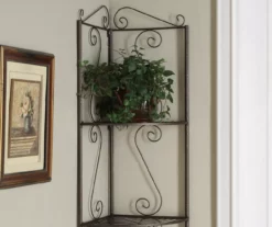 Copper Metal 4-Shelf Etagere Corner Bookcase -FurniHub Store 810542455 3