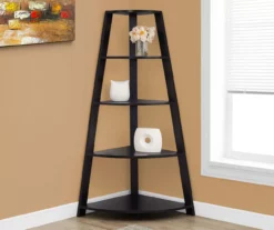 Monarch 4-Shelf Etagere Corner Bookcase -FurniHub Store 810542456 1