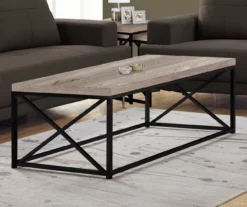 Taupe Reclaimed Wood Look Coffee Table -FurniHub Store 810542470 1 1
