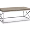 Dark Taupe & Chrome Metal Coffee Table -FurniHub Store 810542479 2