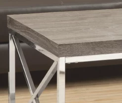 Dark Taupe & Chrome Metal Coffee Table -FurniHub Store 810542479 3