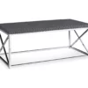 Gray & Chrome Metal Coffee Table -FurniHub Store 810542481 2