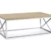 Natural & Chrome Metal Coffee Table -FurniHub Store 810542482 2