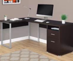 Monarch Metal 2-Drawer L-Shaped Computer Desk -FurniHub Store 810542511 1