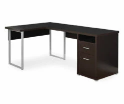 Monarch Metal 2-Drawer L-Shaped Computer Desk -FurniHub Store 810542511 2