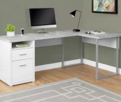 Monarch Metal 2-Drawer L-Shaped Computer Desk -FurniHub Store 810542513 1