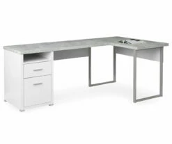Monarch Metal 2-Drawer L-Shaped Computer Desk -FurniHub Store 810542513 2