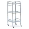 Hawkins Chrome & Glass 3-Shelf Rolling Cart -FurniHub Store 810543096 1