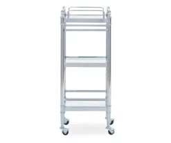Hawkins Chrome & Glass 3-Shelf Rolling Cart -FurniHub Store 810543096 4