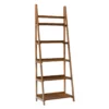 Presley Walnut 5-Shelf Ladder Bookcase -FurniHub Store 810543154 2
