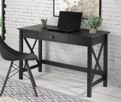 Richland Black 1-Drawer Wood X Leg Wood End Table -FurniHub Store 810543158 2