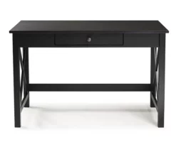 Richland Black 1-Drawer Wood X Leg Wood End Table -FurniHub Store 810543158 5