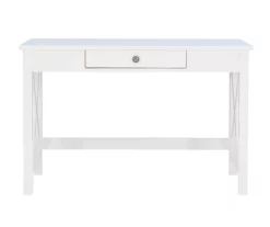 Richland White 1-Drawer Wood X Leg Desk -FurniHub Store 810543159 3