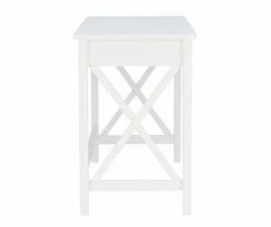 Richland White 1-Drawer Wood X Leg Desk -FurniHub Store 810543159 4