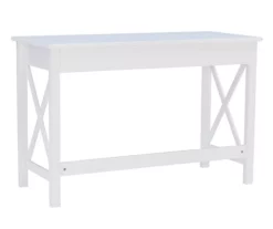 Richland White 1-Drawer Wood X Leg Desk -FurniHub Store 810543159 5