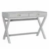 Kari Gray 2-Drawer Campaign Desk -FurniHub Store 810543177 1