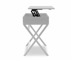 Kari White Lift-Top Campaign Desk -FurniHub Store 810543181 5