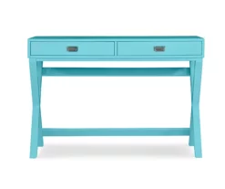 Cami Blue X-Base Campaign Style Writing Desk -FurniHub Store 810543182 3