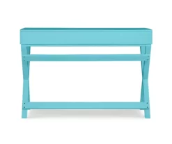 Cami Blue X-Base Campaign Style Writing Desk -FurniHub Store 810543182 4