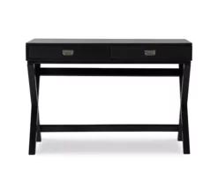 Cami Black X-Base Campaign Style Writing Desk -FurniHub Store 810543183 3