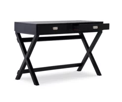 Cami Black X-Base Campaign Style Writing Desk -FurniHub Store 810543183 4