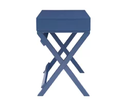 Kari Navy Blue 2-Drawer Campaign Desk -FurniHub Store 810543186 4
