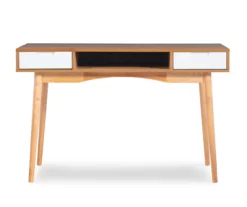 Nate Ash & White 2-Drawer Writing Desk -FurniHub Store 810543187 A0 2