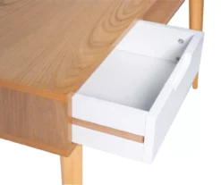 Nate Ash & White 2-Drawer Writing Desk -FurniHub Store 810543187 A8 6