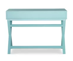 Kari Turquoise 2-Drawer Wooden X-Frame Desk 8 Kari Turquoise 2-Drawer Wooden X-Frame Desk -FurniHub Store 810543189 4