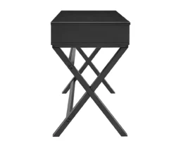 Kari Black 2-Drawer Campaign Desk -FurniHub Store 810543190 5