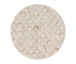 Globa Designs White & Gold Capiz Mosaic Beehive Accent Table -FurniHub Store 810543194 A4