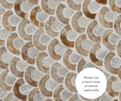 Globa Designs White & Gold Capiz Mosaic Beehive Accent Table -FurniHub Store 810543194 A8