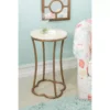 Globa Designs White & Gold Capiz Mosaic Beehive Accent Table -FurniHub Store 810543194 B0