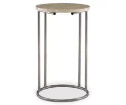 Global Designs Pewter Geometric Capiz Mosaic C Accent Table -FurniHub Store 810543213 3