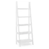 Boston White Wood 5-Shelf Ladder Bookcase -FurniHub Store 810543215 1
