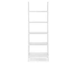 Boston White Wood 5-Shelf Ladder Bookcase -FurniHub Store 810543215 3