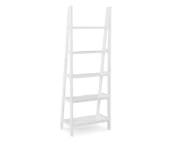 Boston White Wood 5-Shelf Ladder Bookcase -FurniHub Store 810543215 4