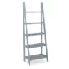 Boston Gray 5-Shelf Wooden Ladder Bookcase -FurniHub Store 810543216 1
