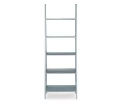 Boston Gray 5-Shelf Wooden Ladder Bookcase -FurniHub Store 810543216 3