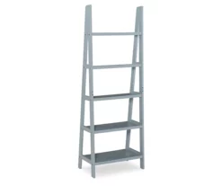 Boston Gray 5-Shelf Wooden Ladder Bookcase -FurniHub Store 810543216 4