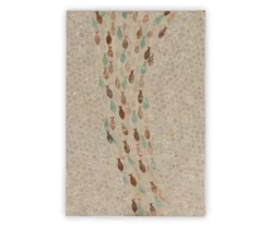 Global Designs Gold Geometric Capiz Mosaic Fish Pattern Accent Table -FurniHub Store 810543217 5