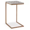 Global Designs Gold Geometric Capiz Mosaic Fish Pattern C Accent Table -FurniHub Store 810543218 1