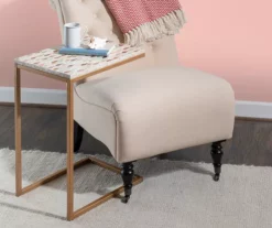 Global Designs Gold Geometric Capiz Mosaic Fish Pattern C Accent Table -FurniHub Store 810543218 2