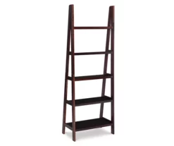 Boston Espresso 5-Shelf Wooden Ladder Bookcase -FurniHub Store 810543223 4