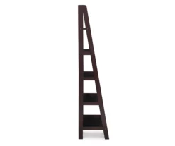 Boston Espresso 5-Shelf Wooden Ladder Bookcase -FurniHub Store 810543223 5
