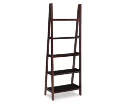 Boston Espresso 5-Shelf Wooden Ladder Bookcase -FurniHub Store 810543223 A0 1